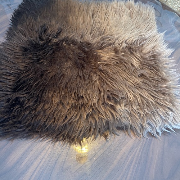 CB2 Ombre Sheepskin Pillow in Brown - Picture 3 of 5